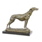Bronzetierfigur Windhund, H. 24,5 cm, Hundefigur, Tierfigur, Bronzehund, Dekofigur, A BRONZE SCULPTURE OF A GREY-HOUND