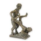 Kleine, erotische Bronzefigur Satyr mit nackter Frau, H. 10 cm, bewegliche Frauenfigur, Erotikfigur, A PAIR OF EROTIC BRONZES OF A SATYR WITH WOMAN