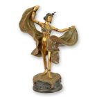 Bronzefigur orientalische Tänzerin, H. 16,1 cm, mehrfarbig, Dekofigur, Tanzfigur, Sammlerfigur, A BRONZE SCULPTURE OF A DANCER