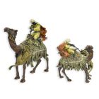 Bronzefigur arabischer Jäger auf Kamel, H. 17,2 cm, mehrfarbig, Kampfszene, Sammlerfigur, Dekofigur, A BRONZE SCULPTURE OF AN ARAB HUNTER ON CAMEL (1 Stück)