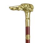 Gehstock mit Bronzegriff Hundekopf, L. 88,8 cm, Spazierstock, Handstock, Hundefigur, Gehhilfe, A BRONZE-HANDLED WALKING STICK