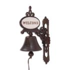 2er-Set Wandglocken mit Aufschrift "Welcome" (Willkommen) aus Gusseisen, PAIR OF CAST IRON WELCOME BELLS