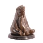Bronzefigur Bärenfamilie, H. 30,5 cm, Bärenfigur, Sammelfigur, Bronzebär, Dekofigur, A BRONZE SCULPTURE OF A PAIR OF BEARS