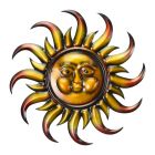 Eisen-Wanddekoration Sonne, L. 49 cm, gelb, Eisendekoration, Gartendeko, Innendeko, AN IRON SUN WALL DECOR