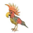 Eisenfigur Kakadu, mehrfarbig, Höhe 53,5 cm, Gartenfigur, Vogelfigur, AN IRON COCKATOO
