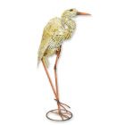Eisentierfigur Reiher, H. 86,5 cm, mehrfarbig, Gartenfigur, Eisendekoration, Reiherfigur, AN IRON HERON