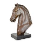 Figura in bronzo Testa di cavallo, altezza 33,2 cm, busto animale, figura animale, scultura, figura decorativa, UNA SCULTURA IN BRONZO DI UNA TESTA DI CAVALLO