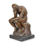 Bronzefigur "Der Denker", Höhe 30,5 cm, Mann, Dekofigur, skulptur, A BRONZE SCULPTURE OF THE THINKER