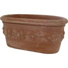 Galestro Terracotta, Cassetta Ovale von Frutta, Blumentopf, oval, verziert, Fruchtdekor