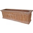  Galestro Terracotta, Cassetta con Putti, Blumenkasten, rechteckig, länglich, verziert, Puttendekor, Rechtecktopf, Terracottatopf