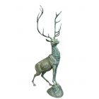 Bronzefigur Hirsch, Hirschfigur, Bronzehirsch, Tierstatue, Tierfigur, Gartenfigur, Wildtier, Bronzetier