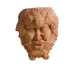 Impruneta Terracotta, Bacco, Bacchus, Wandmaske, Reliefwandbild, Terracottarelief, Terracottadekoration, Wanddekoration, Gartendekoration