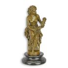 Bronzefigur Bacchante, H. 27,3 cm, halbnacke Frauenfigur, Mythologie, Dekofigur, Sammelfigur, A BRONZE SCULPTURE OF A BACHANTE