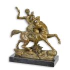 Bronzefigur Kampfszene mit Heseus und Zentaur Bianor, H. 24,7 cm, griechische Mythologie, Dekofigur, A BRONZE SCULPTURE OF THESEUS SLAYING THE CENTAUR BIANOR