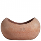 Impruneta Terracotta, Culla, Pflanztopf, oval, modern, schlicht, grau, groß, Pflanzgefäß, Terracottatopf