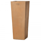 Impruneta Terracotta, Torre, Pflanzvase, quadratisch, schlicht, hoch, grau, Bodenvase, Viertecktopf, Terracottatopf