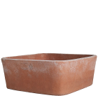 Impruneta Terracotta, Fiorile, Blumenkasten, Pflanzschale, quadratisch, flach, schlicht, grau, Vierecktopf, Terracottatopf