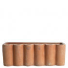 Impruneta Terracotta, Ondulina, Blumenkasten, Pflanzstein, rechteckig, länglich, wellenförmige Außenfläche, grau, Rechtecktopf, Terracottatopf