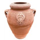 Galestro Terracotta, Orcio Rari, Krug, Amphore, Griffe, Henkelkrug, Ölkrug, rund, hoch, Verzierung, Streifen, Emblem
