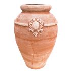 Galestro Terracotta, Giara, Krug, Vase, Bodenvase, rund, schlicht, Verzierung, Emblem, Streifen