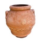 Galestro Terracotta, Orcio Toscano, Krug, Amphore, Henkel, rund, verziert, Rosettendekor, Dekorband
