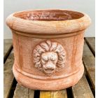 Galestro Terracotta, Cilindro Leone, Zylinder, Pflanztopf, rund, Löwenkopf