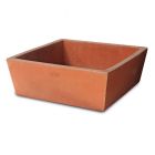 Impruneta Terracotta, Cassetta Quadrata Bassa, Festonata, Blumenkasten, Pflanzschale, quadratisch, schlicht, Vierecktopf, Terracottatopf
