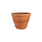 Impruneta Terracotta, runder Pflanztopf mit Rosendekor, Ø 66 × H 51 cm
