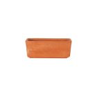 Vasetto rettangolare liscio in terracotta Galestro, 16 × 8 × 6 cm