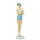 Polyresinfigur Frau im Badeanzug, Retro-Stil, H. 33,1 cm, Dekofigur, A RESIN FIGURINE OF A RETRO BEACH GIRL