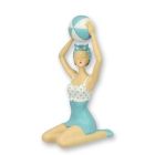 Polyresinfigur Frau im Badeanzug, Retro-Stil, H. 23,2 cm, Dekofigur, A RESIN FIGURINE OF A RETRO BEACH GIRL