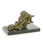 Erotische Bronzefigure mit zwei Frauen, H. 11,1 cm, L. 18,9 cm, Frauenerotik, UNA SCULTURA EROTICA IN BRONZO DI DUE NUDI FEMMINILI CHE PRATICANO SESSO ORALE