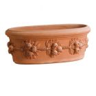 Impruneta Terracotta, Fioriera Ovale Frutta, Blumentopf, oval, verziert, Früchtedekor