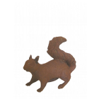 Gusseiseneichhörnchen, kleines Eichhörnchen, rostfarben, Gusseisenfigur, Tierfigur, Tier, Gartenfigur