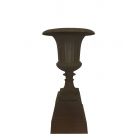 Gusseisen-Amphore, Pokal auf Sockel, Höhe 90 cm, Vase, Pflanzgefäß, Amphore mit Standfuß, Gefäß, Gartendekoration