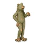 Kunststeinfigur stehender Frosch, Höhe 85 cm, grün, Gartenfigur, Froschfigur, Gartenskulptur, AN ANTIQUE STYLE MGO SCULPTURE OF A FROG