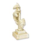 Gusseisenfigur "Der Flüsterer", Höhe 27,7 cm, antikweiß, Dekofigur, A CAST IRON SCULPTURE CALLED THE WHISPERER - ANTIQUE WHITE