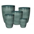 Keramikkübel, glasiert, rund, jadegrün, Gartenkeramik, Blumentopf, Pflanztopf, Vase