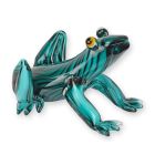 Glastierfigure Frosch im Murano-Stil, UNA STATUETTA DI VETRO IN STILE MURANO RAFFIGURANTE UNA RANA