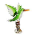 Statuina di vetro in stile Murano con colibrì, UNA STATUETTA DI VETRO IN STILE MURANO RAFFIGURANTE UN COLIBRÌ