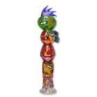 Totem a statuetta di vetro, altezza, 83,6 cm, stile vetro di Murano, multicolore, palo araldico, figura simbolica, UN TOTEM IN VETRO IN STILE MURANO