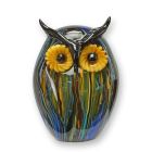 Glasfigur Eule, H. 17,2 cm, Muranoglas-Stil, Eulenfigur, Dekofigur, Sammlerfigur, A MURANO STYLE GLASS FIGURINE OF AN OWL