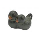 Vogelpärchen, L. 9 cm, klein, dunkelgrün, Royal Garden, Dekofigur, Gartenfigur, Vogelfigur