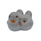 Vogelpärchen, L. 9 cm, klein, hellgrau, Royal Garden, Dekofigur, Gartenfigur, Vogelfigur