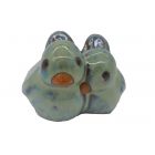 Vogelpärchen, L. 9 cm, klein, lindgrün, Royal Garden, Dekofigur, Gartenfigur, Vogelfigur