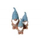 Wichtel, H. 31/41/51 cm, Gartenzwerg, Terracotta, blau, Heritage Garden, Gartenfigur, Gartendeko