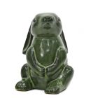 Hase, sitzend, H. 20 cm, dunkelgrün, glasiert, Heritage Garden, Dekofigur, Gartenfigur, Hasenfigur