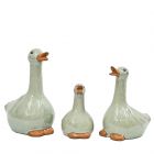 Entenfiguren - glasierte Terracotta - lindgrün - 3 Größen - Royal Garden