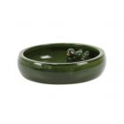 Vogeltränke, Ø 35 cm, dunkelgrün, Terracotta, glasiert, Heritage Garden, Vogelbad, Gartendeko