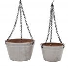 Hängetopf Heritage Garden, glasiert, rund, cappuccino, Gartengefäß, Pflanztopf, Blumenampel, Hängeampel